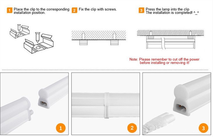 2ft 4ft Lighting Led Tubes Housing Fluorescent Fixture 18W Integrated T5